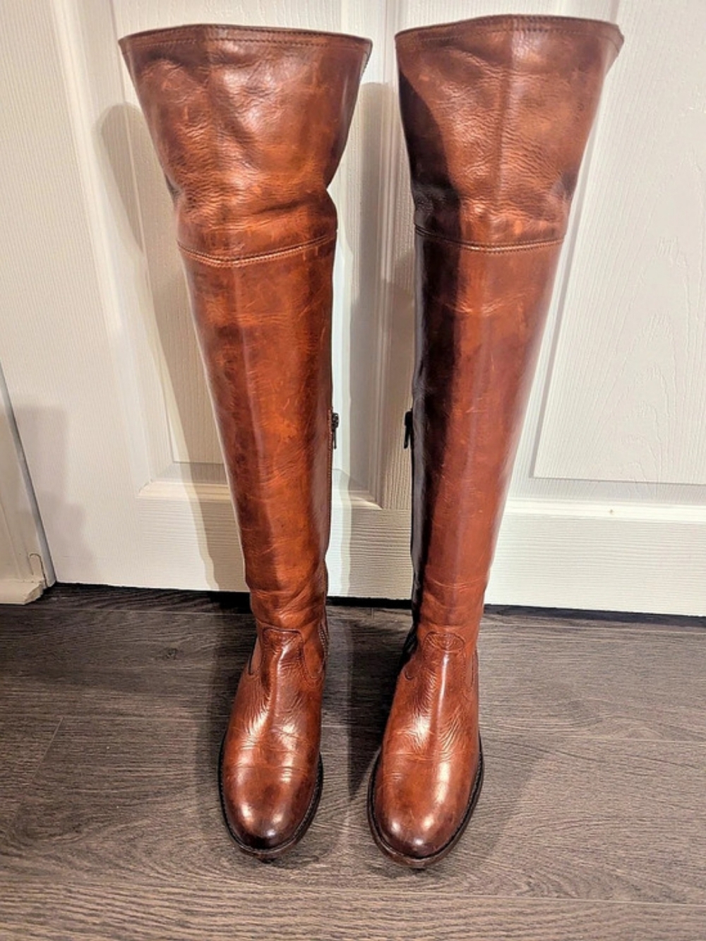 Frye Over-The-Knee Boots Women's Cognac/Brown Leather - Size 5.5 (Style: 77624)